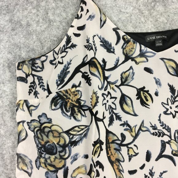 Lane Bryant Dress 14 16 Cocktail Watercolor Floral Ombre Midi Asymmetric Black - Picture 4 of 15